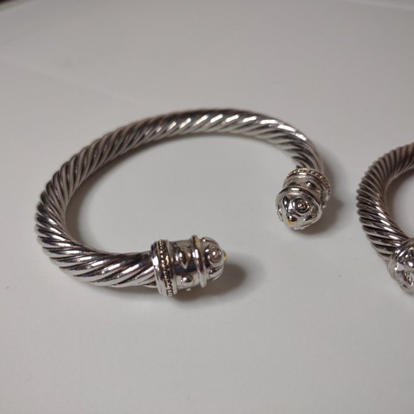 Lot Of 2 Silver Tone Metal Bracelets - Picture 3 of 13